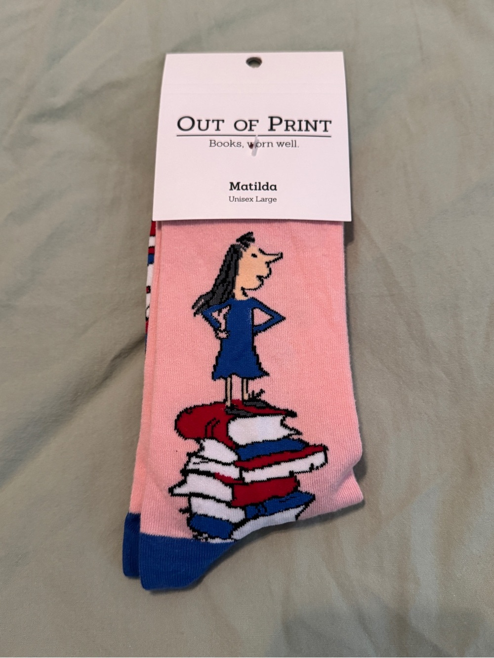 Out of Print Matilda socks library socks new